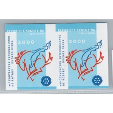 ARGENTINA 2000 GJ 3046P PAREJA DE ESTAMPILLAS NUEVAS MINT VARIEDAD SIN DENTAR, MUY RARA U$ 150